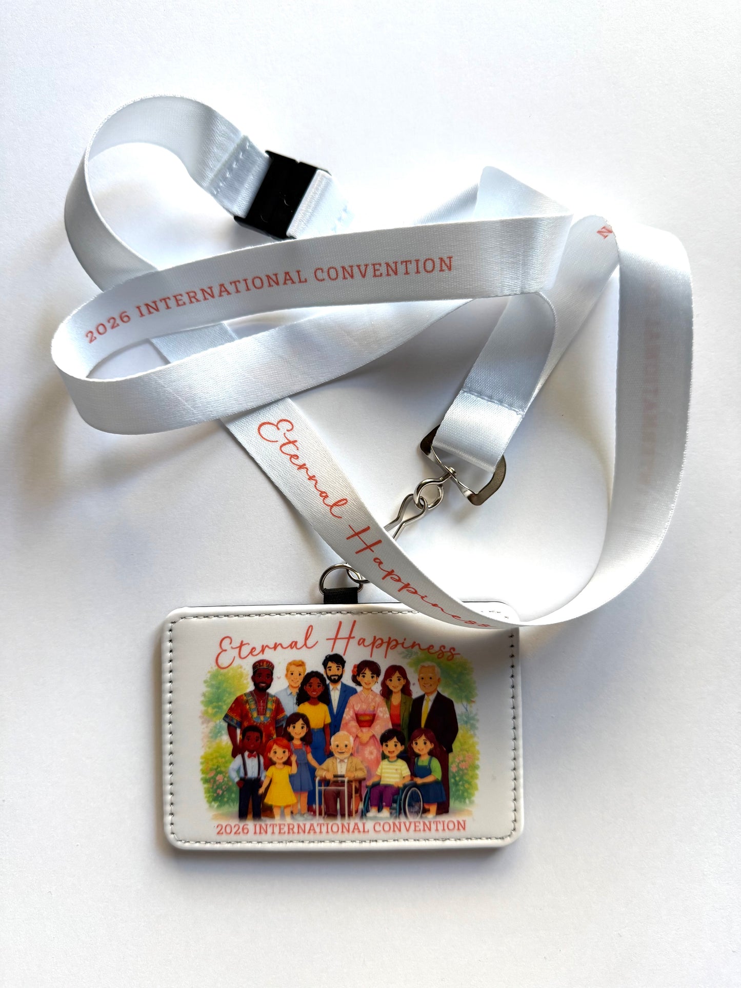 2026 Eternal Happiness Convention Badge Holder with Lanyard – JW International Convention Souvenir