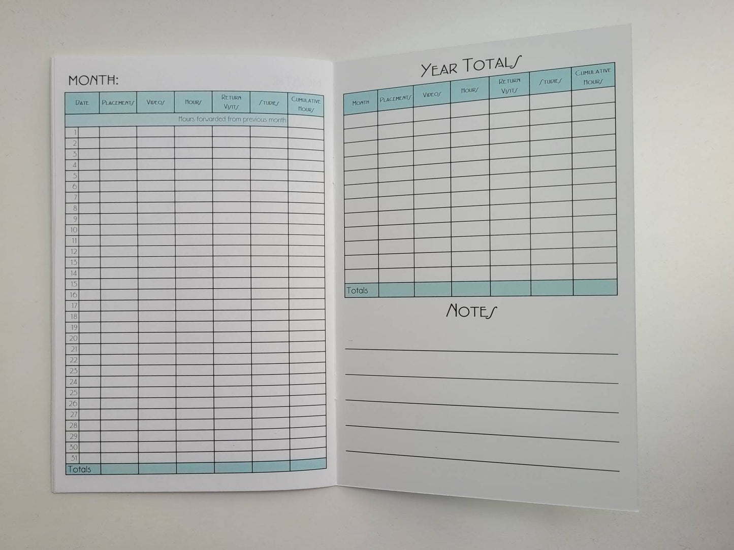 Ministry Service Record booklet JW