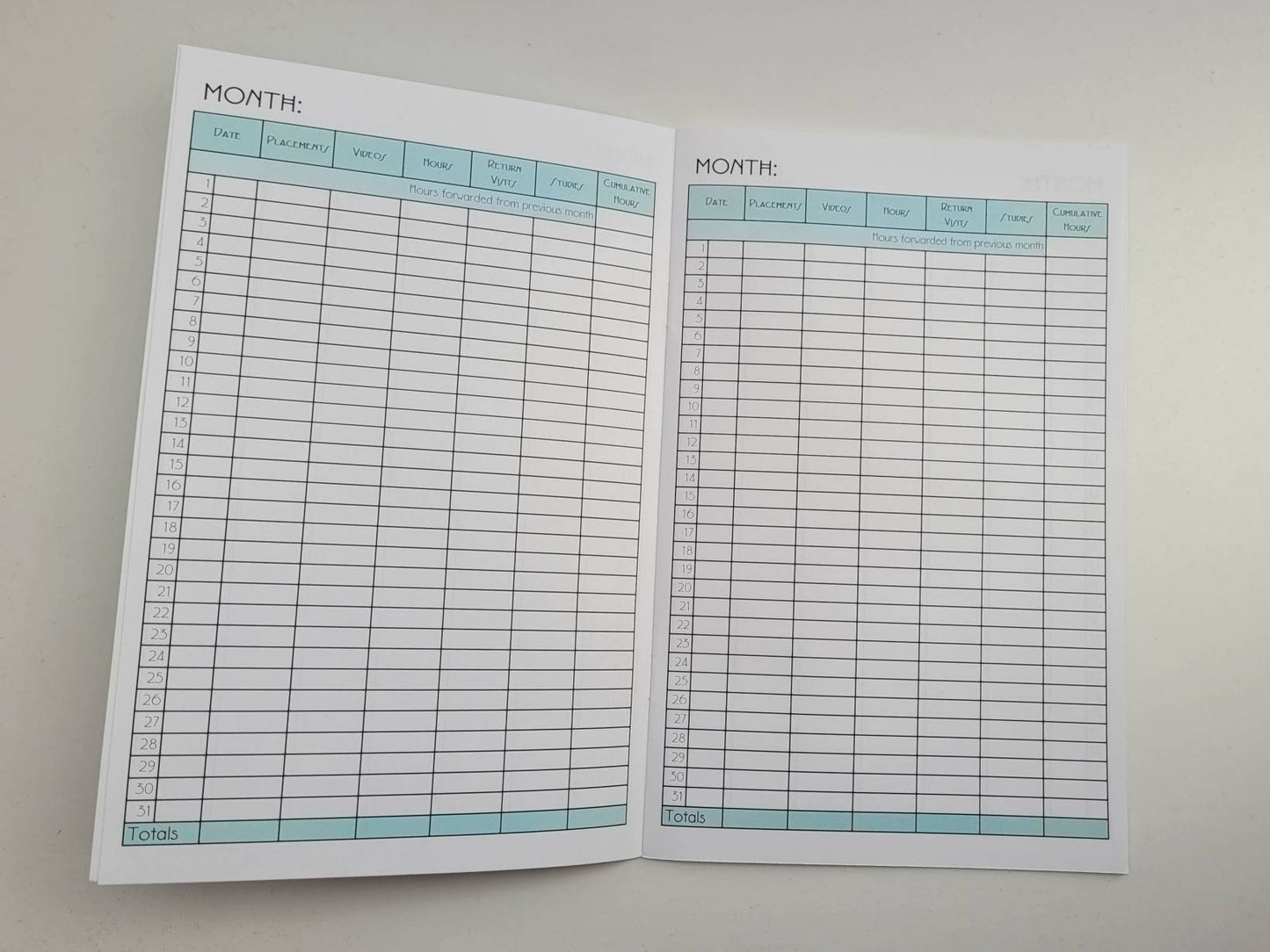 Ministry Service Record booklet JW