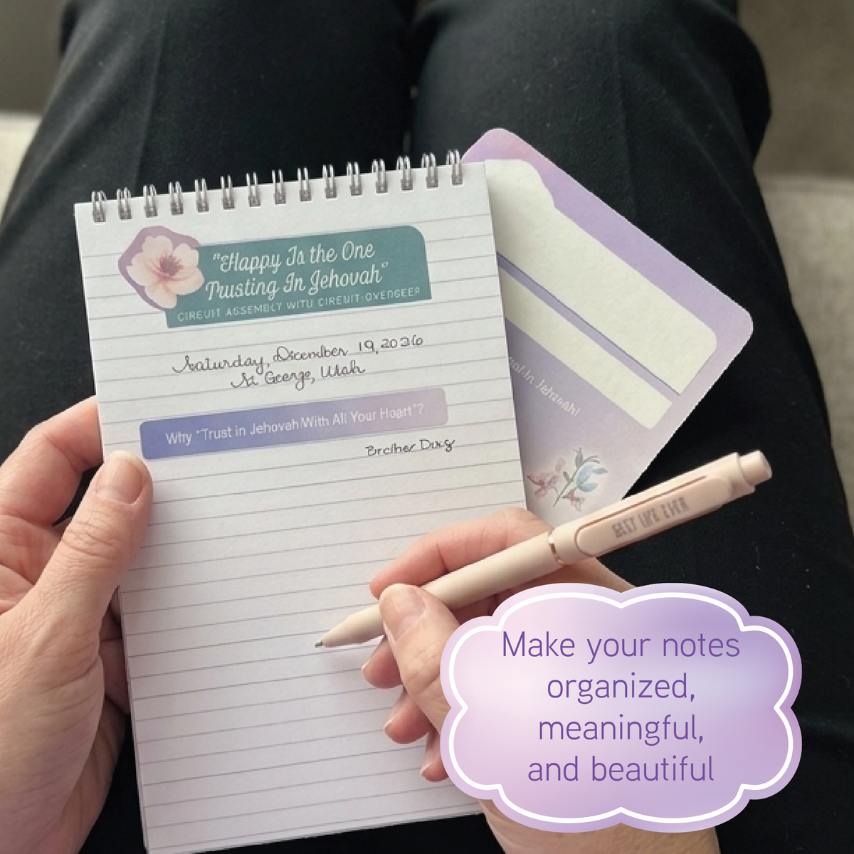 Circuit Assembly Planner Stickers | "Happy Is The One Trusting In Jehovah" (4.5" x 6") | Circuit Assembly with Circuit Overseer