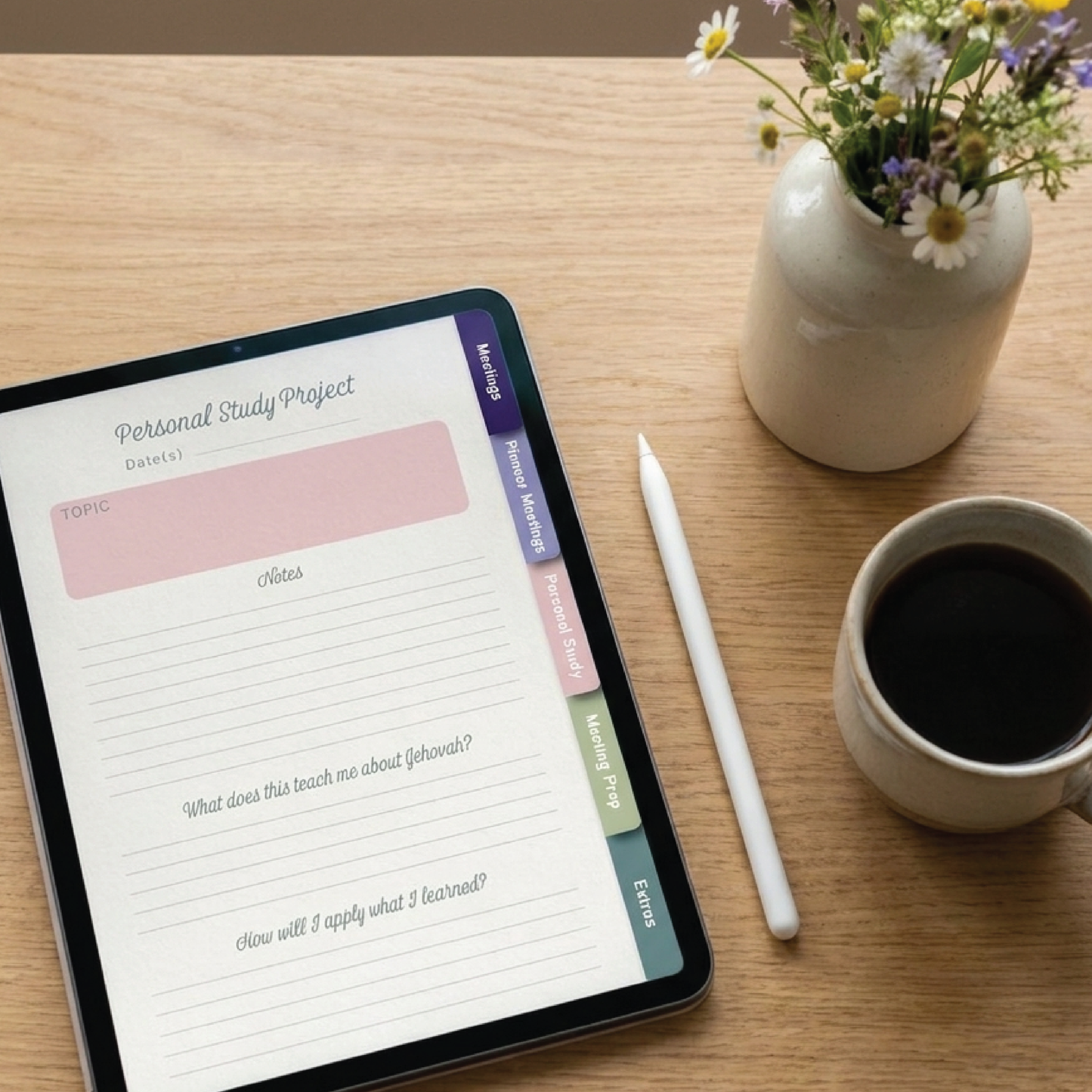 JW Digital Notebook for Meetings, Pioneer Meetings, Personal Study, and Meeting Preparation | Hyperlinked PDF for GoodNotes and Notability