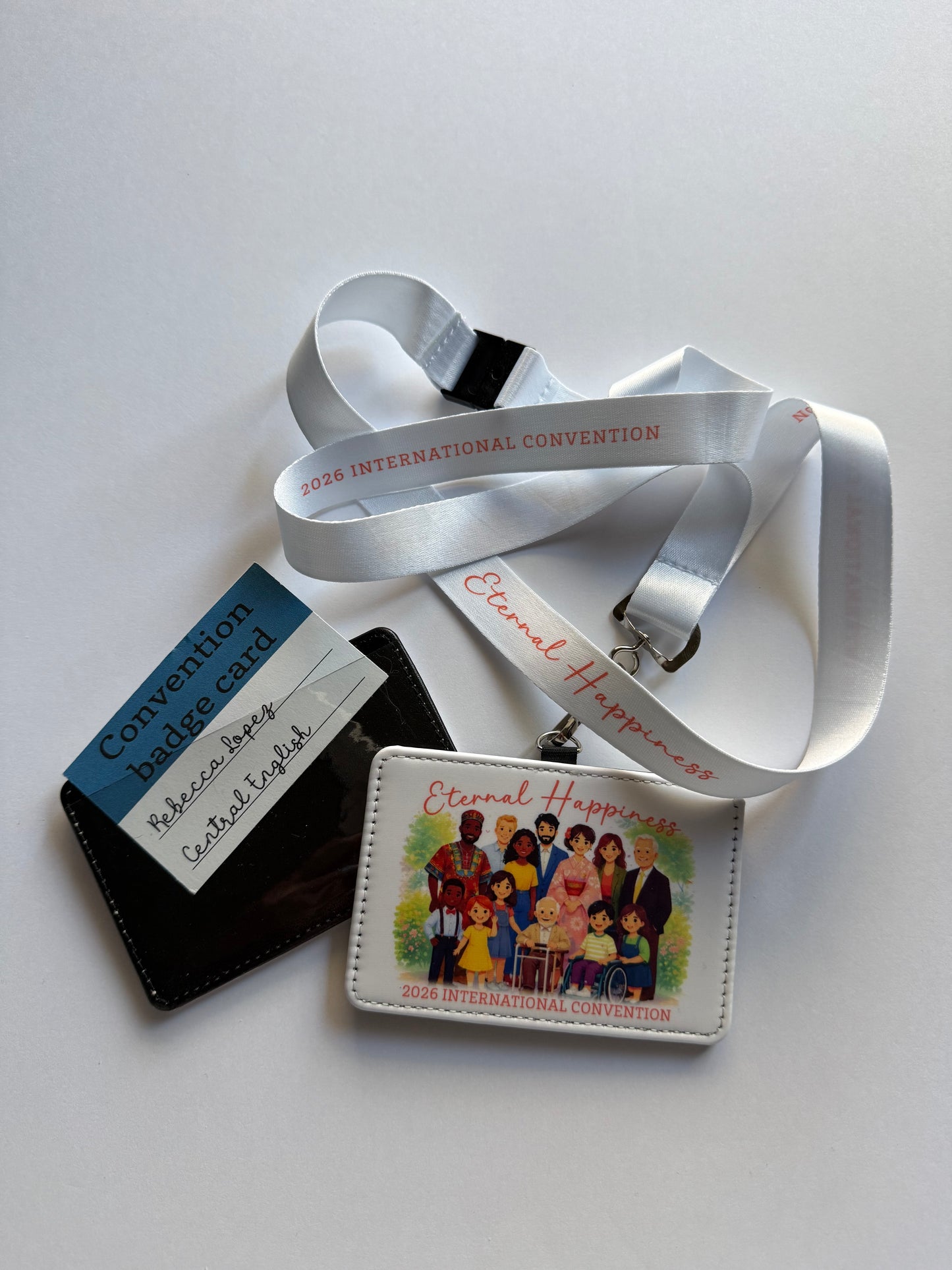 2026 Eternal Happiness Convention Badge Holder with Lanyard – JW International Convention Souvenir