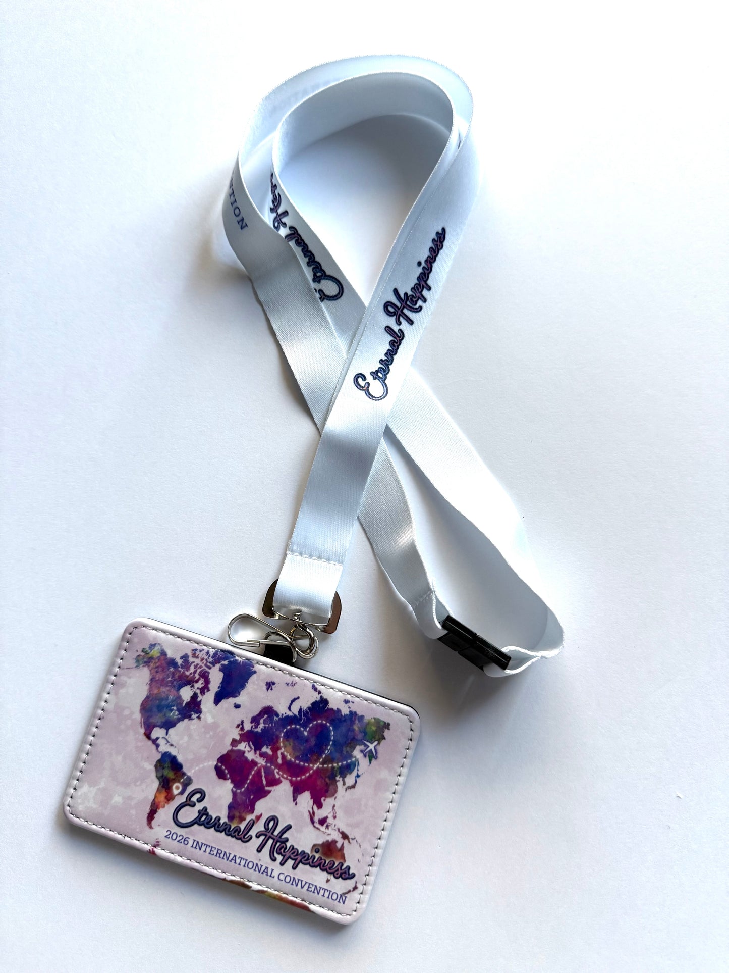 2026 Eternal Happiness Convention Badge Holder with Lanyard – JW International Convention Souvenir