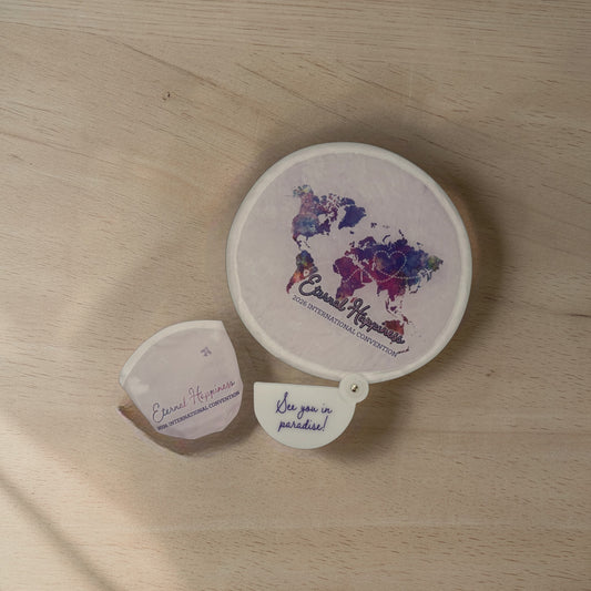 JW 2026 Eternal Happiness Convention Disc Fan | “See You in Paradise” | Portable Hand Fan | Convention Gift | Spiritual Gift | JW Keepsake