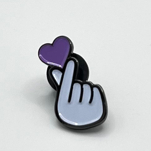 Korean Finger Heart Lapel Pin