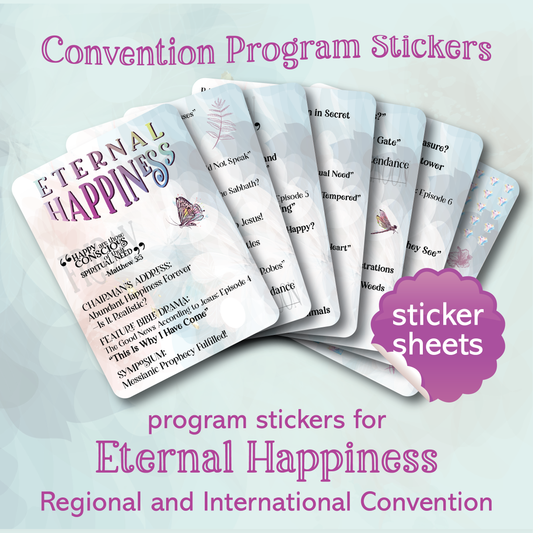 JW Convention Program Stickers 2026 | Eternal Happiness Convention | Regional Convention | International Convention