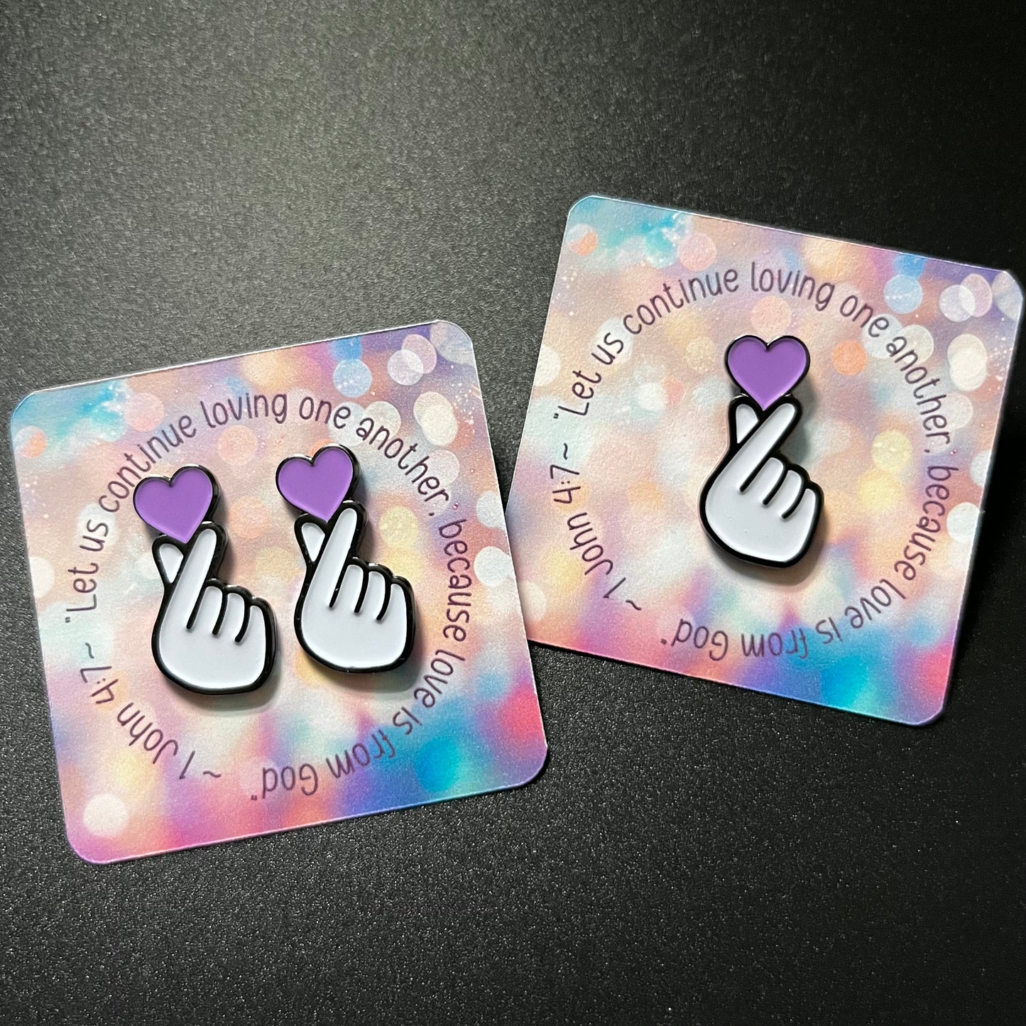 Korean Finger Heart Earrings