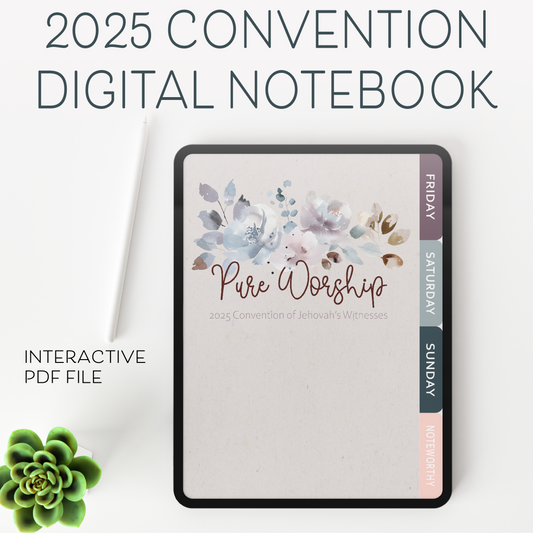 2025 Pure Worship Convention Floral Digital Notebook PDF